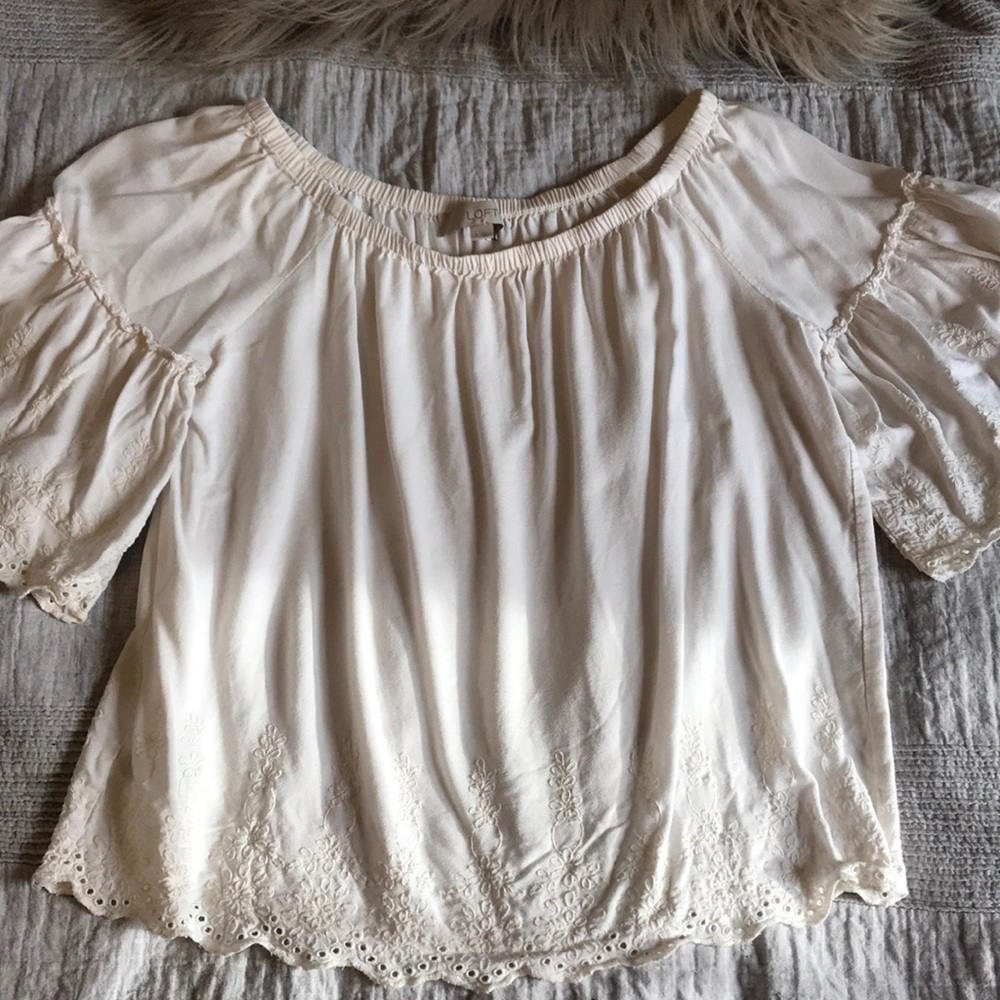 Loft Off-the-Shoulder Flowy Top